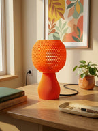 Lampe design orange en PLA biosourcé imprimée en 3D à Douai