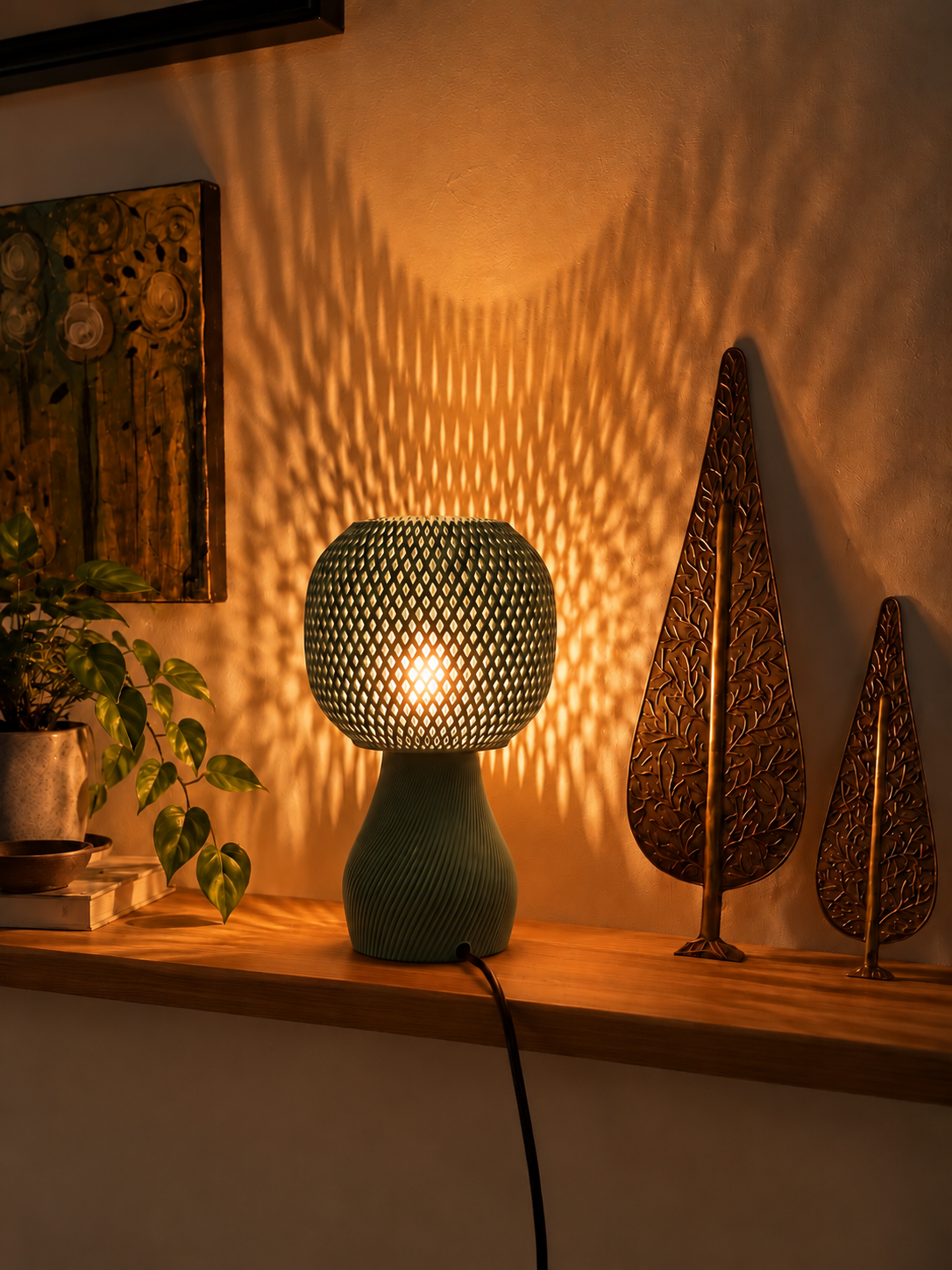 Lampe design noire en PLA biosourcé imprimée en 3D à Douai