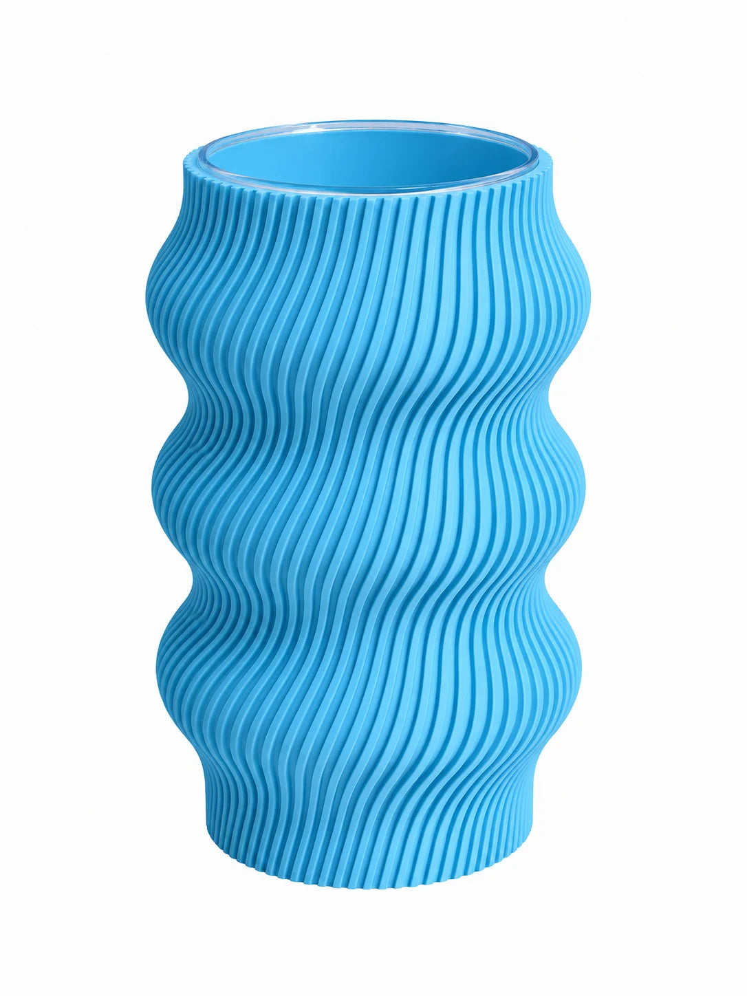 Vase décoratif imprimé en 3D, bleu ciel, Luciole.