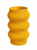 Vase décoratif imprimé en 3D, coloris jaune, Luciole.