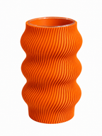 Vase décoratif imprimé en 3D, coloris orange, Luciole.