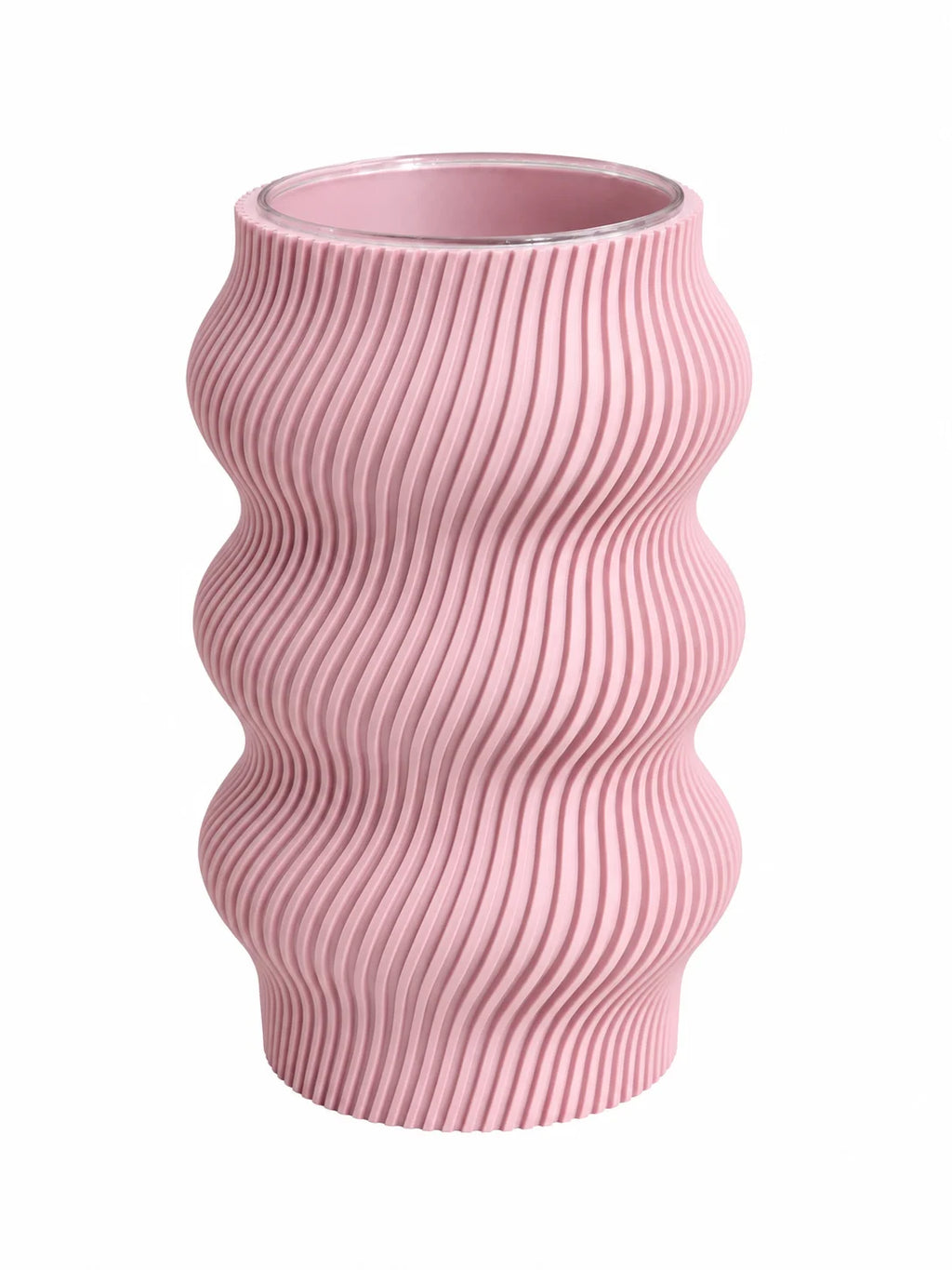 Vase design imprimé en 3D, coloris rose, Luciole.