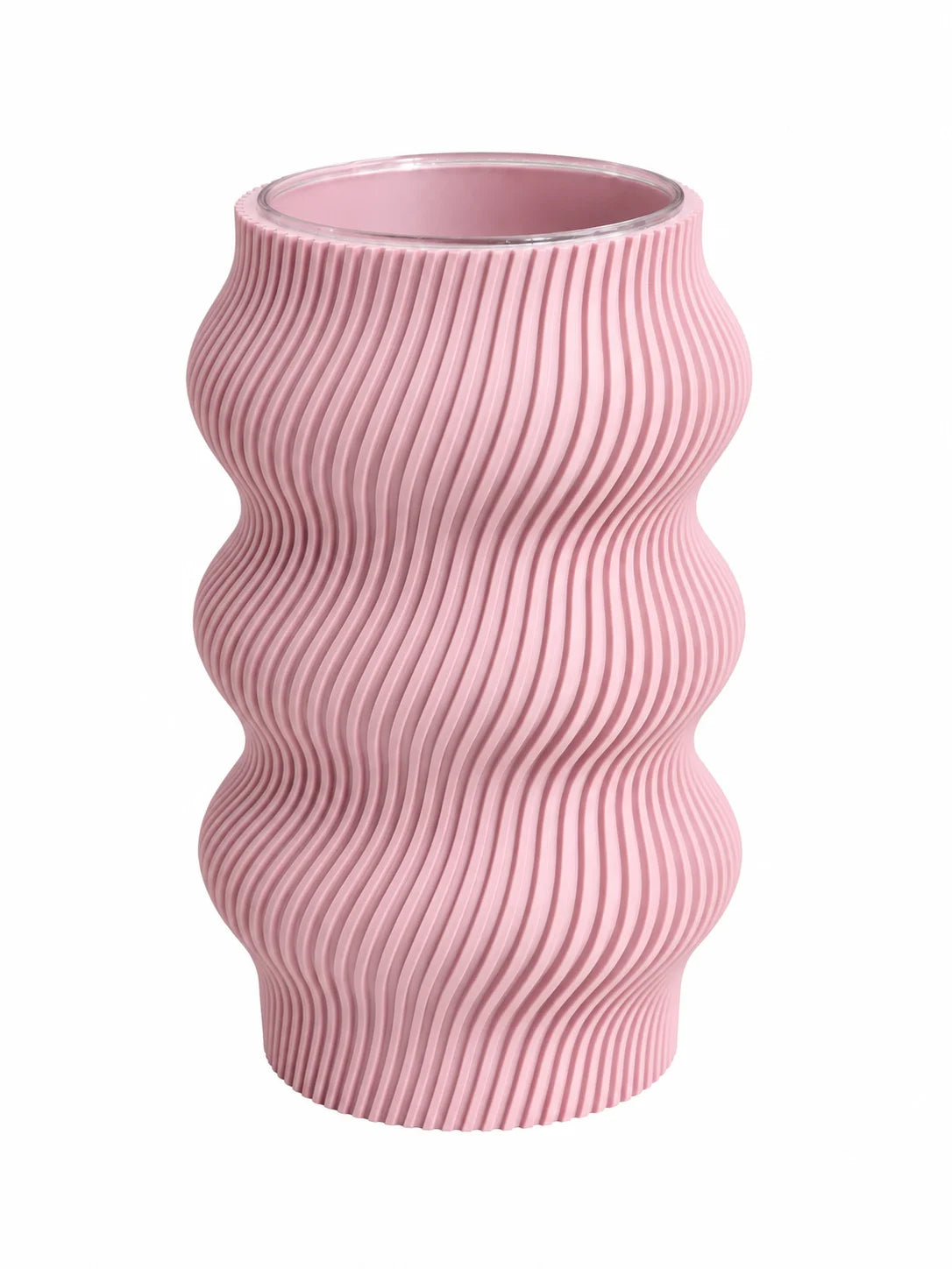 Vase design imprimé en 3D, coloris rose, Luciole.