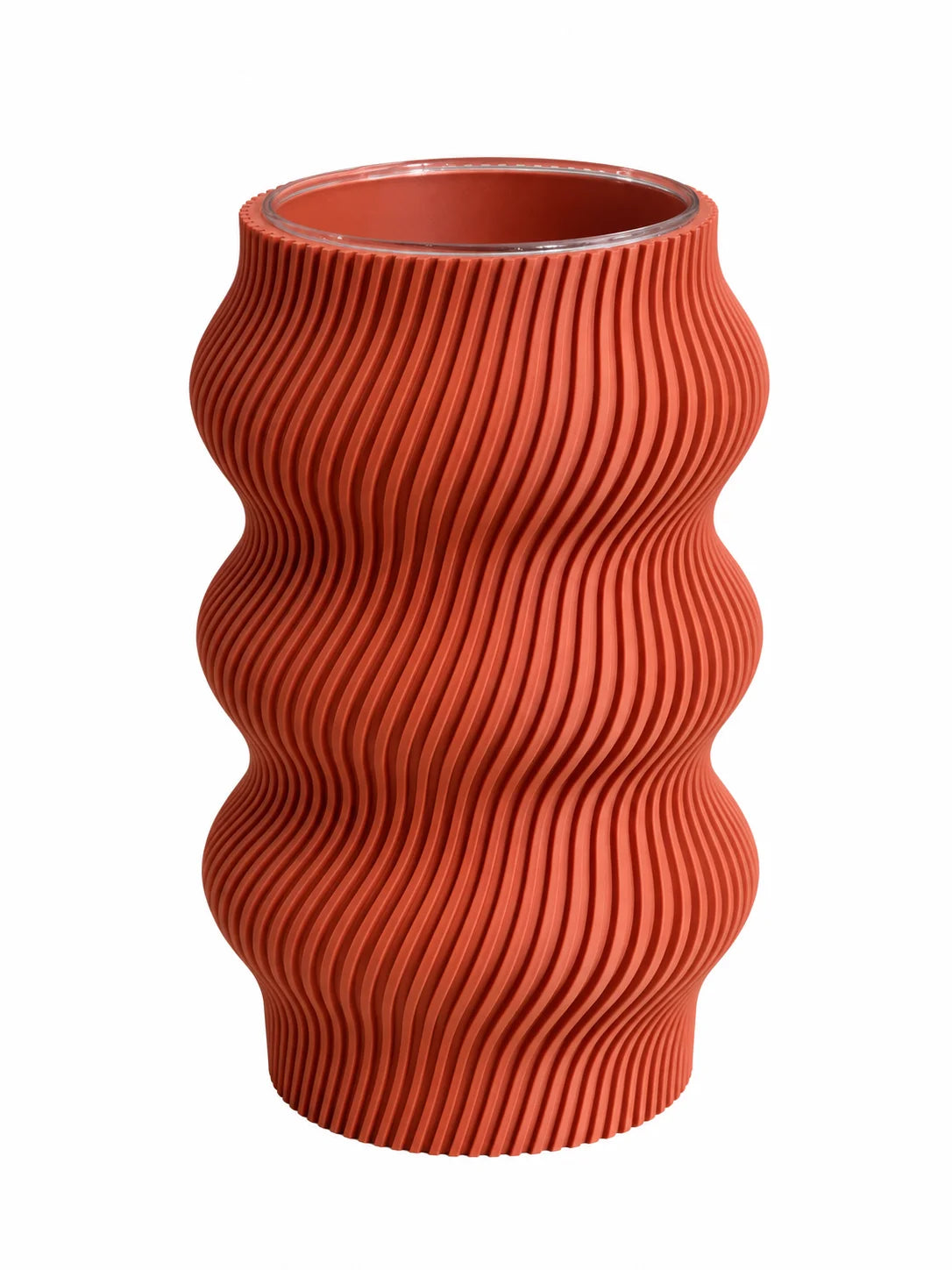 Vase décoratif imprimé en 3D, coloris terracotta, Luciole.